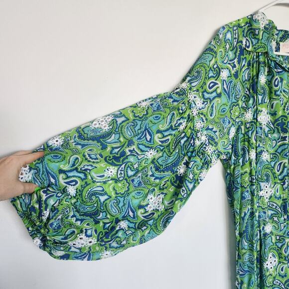 MISS JUNE Bohemian Paisley Embroidered Dress One Size Resortwear Beach Vacation - Picture 4 of 9